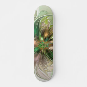 Färgfull fantasy Modern Abstrakt Fractal Flower Mini Skateboard Bräda 18,5 Cm