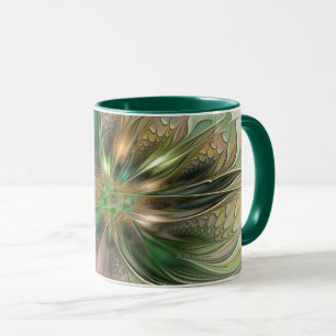 Färgfull fantasy Modern Abstrakt Fractal Flower Mugg