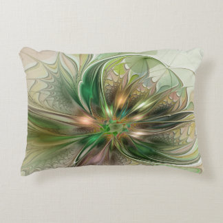 Färgfull fantasy Modern Abstrakt Fractal Flower Prydnadskudde
