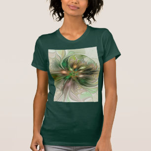 Färgfull fantasy Modern Abstrakt Fractal Flower T Shirt
