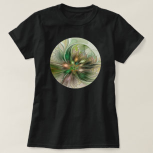 Färgfull fantasy Modern Abstrakt Fractal Flower T Shirt