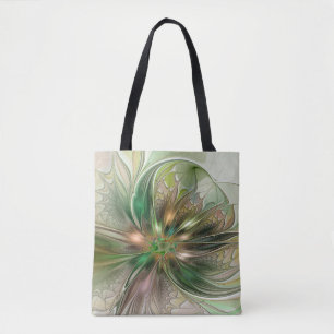Färgfull fantasy Modern Abstrakt Fractal Flower Tygkasse
