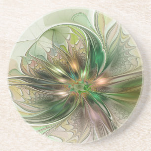 Färgfull fantasy Modern Abstrakt Fractal Flower Underlägg