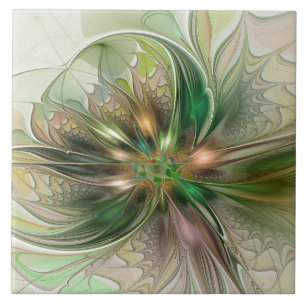 Färgfull Fantasy Modern Abstrakt Fractal Kakelplatta