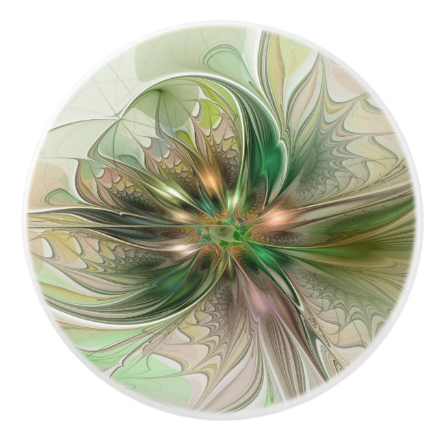 Färgfull Fantasy Modern Abstrakt Fractal Knopp (Framsidan)