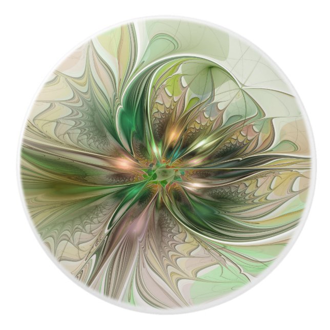 Färgfull Fantasy Modern Abstrakt Fractal Knopp (Framsidan)