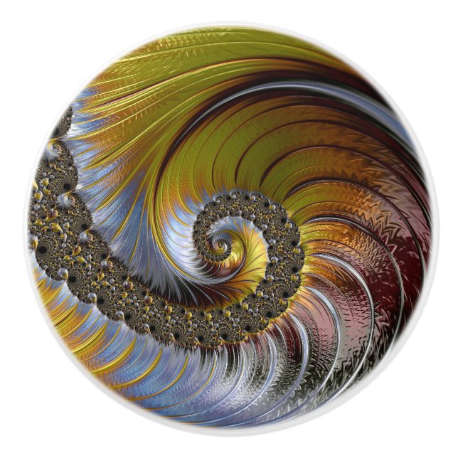Färgfull Fantasy Modern Spiral Ceramic Knob Knopp (Framsidan)