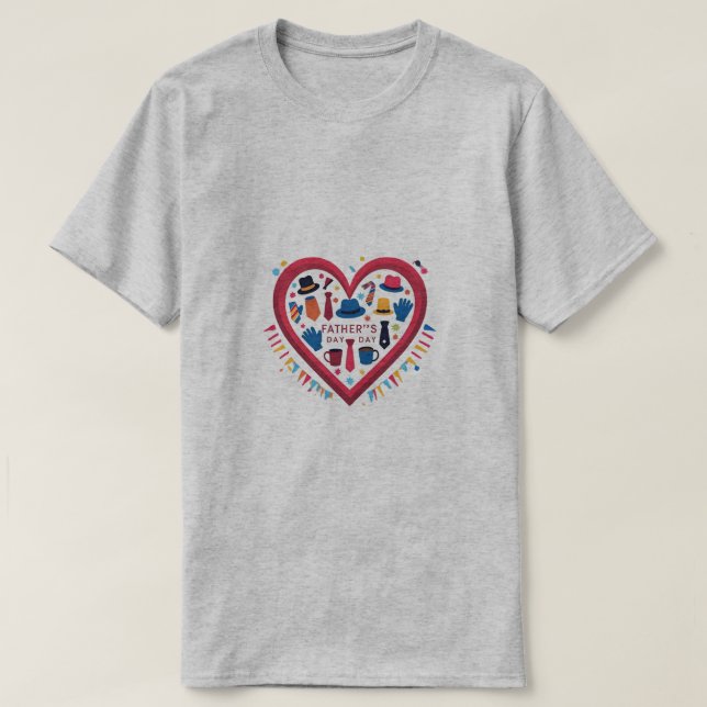Färgfull Far Dag Heart Design - Perfekt Pappa G T Shirt (Design framsida)