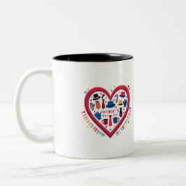 Färgfull Far Dag Heart Design - Perfekt Pappa G Två-Tonad Mugg