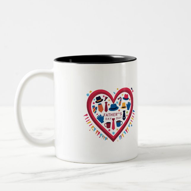 Färgfull Far Dag Heart Design - Perfekt Pappa G Två-Tonad Mugg (Vänster)