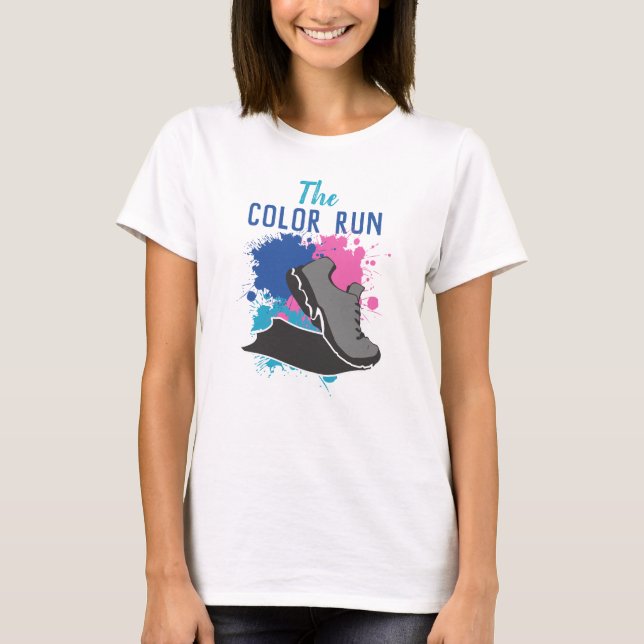 Färgfull Färg Springa Tee Shirt (Framsida)