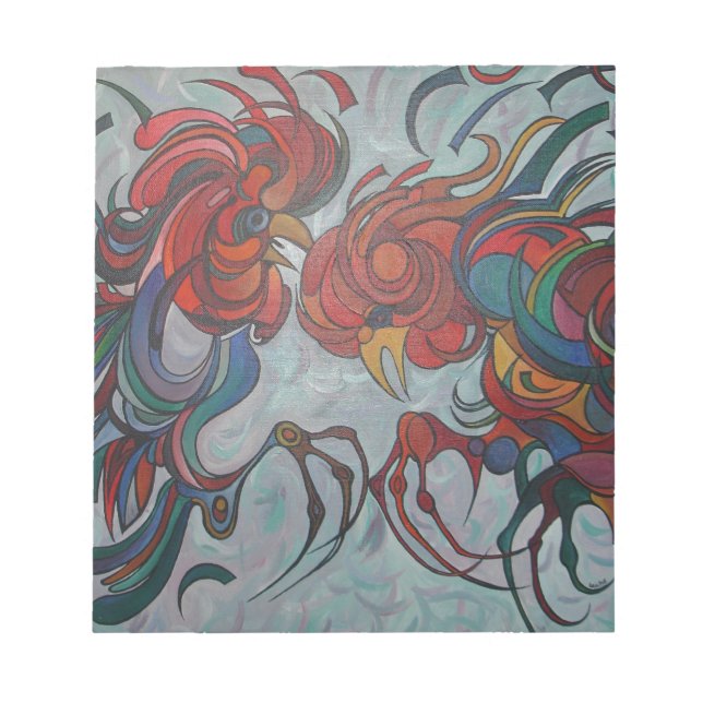 Färgfull Farmyard Tuppar Anteckningsblock (Framsida)