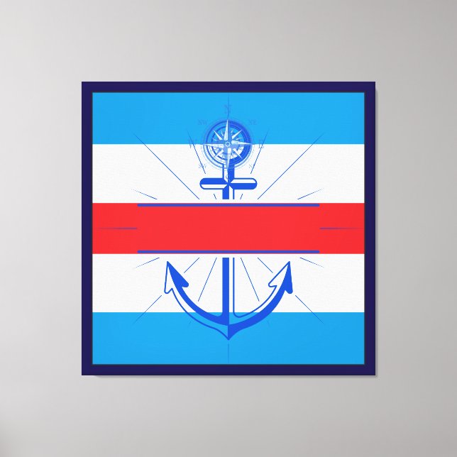 Färgfull fästpunkt med anpassad knapp Arbetsyteuts Canvastryck (Framsida)