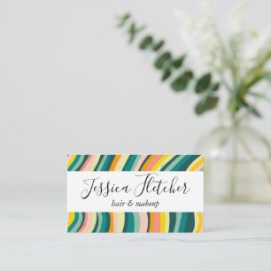 Färgfull fet Kurvor Rand-minimalistisk Elegant Visitkort
