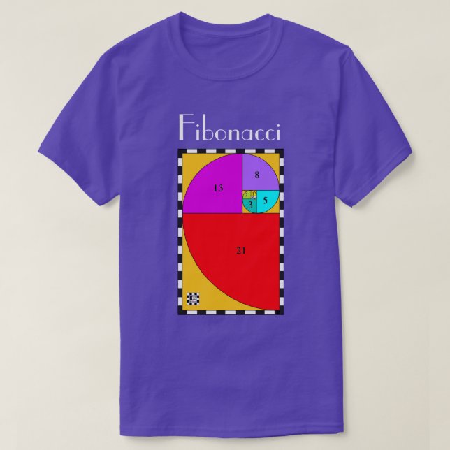 Färgfull Fibonacci Spiral T-Shirt (Design framsida)