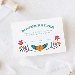 Färgfull Fiesta Baby Shower Diaper Raffle Biljett