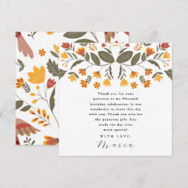 Färgfull fiesta-Blommigt 15:e födelsedagsdagen Tac Inbjudningar