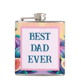 Färgfull Fig med bästa Pappa någonsin Fickplunta