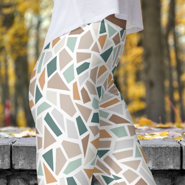 Färgfull filmplattutskrift leggings (Colorful Mosiac Leggings)