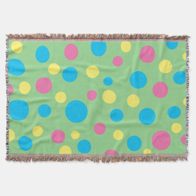 Färgfull filt i polka dots mönster (Framsidan)