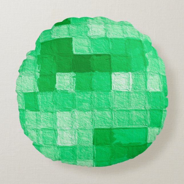 Färgfull fin Färg-glans. Fin målad Surfa Rund Kudde (Framsidan)