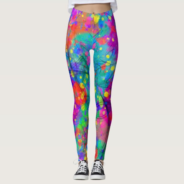 Färgfull Firande Leggings (Framsida)