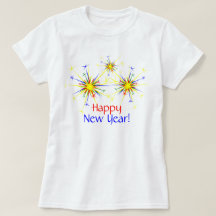 Färgfull Fireworks Gott nytt år T-shirt