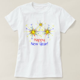 Färgfull Fireworks Gott nytt år T-shirt