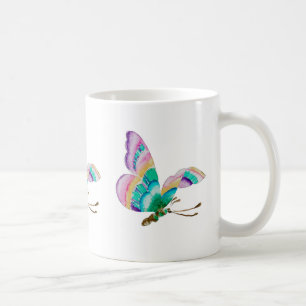 Färgfull fjäril-illustration kaffemugg