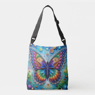 Färgfull fjäross Diamant Painting Tote Bag Axelväska
