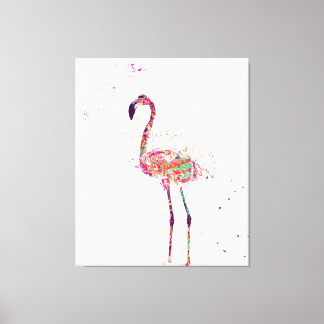 Färgfull flamingo Skriv ut Art Gift Älskare Canvastryck (Framsida)