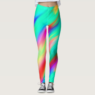 Färgfull flerfärgad Abstrakt Mönster Leggings