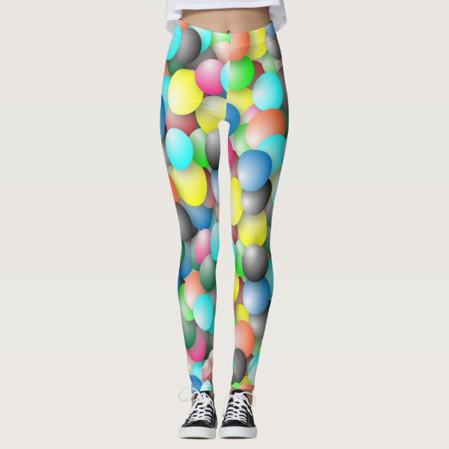 Färgfull flerfärgad banderoll leggings (Framsida)
