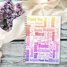 Färgfull flerspråkig Tack Gratitude Journal