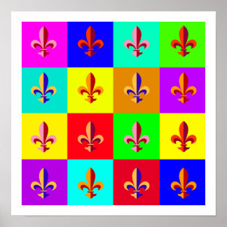 Färgfull Fleur-de-lis Poster