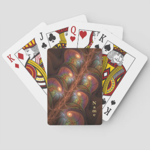 Färgfull fluorescerande Abstrakt Modern Brown Namn Casinokort