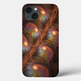 Färgfull fluorescerande Abstrakt Trippy Brown Frac