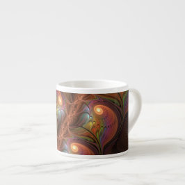 Färgfull fluorescerande Abstrakt Trippy Brown Frac Espressomugg