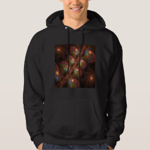 Färgfull fluorescerande Abstrakt Trippy Brown Frac Hoodie