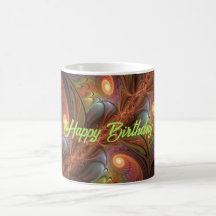 Färgfull fluorescerande Abstrakt Trippy Brown Frac