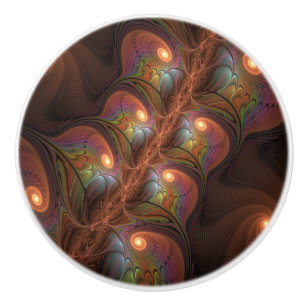 Färgfull fluorescerande Abstrakt Trippy Brown Frac Knopp