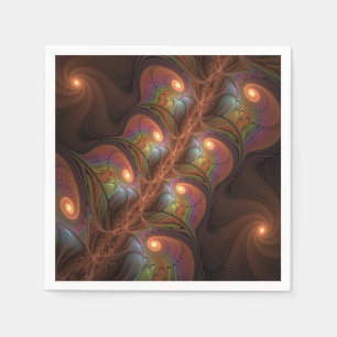 Färgfull fluorescerande Abstrakt Trippy Brown Frac Pappersservett