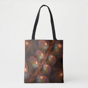 Färgfull fluorescerande Abstrakt Trippy Brown Frac Tygkasse