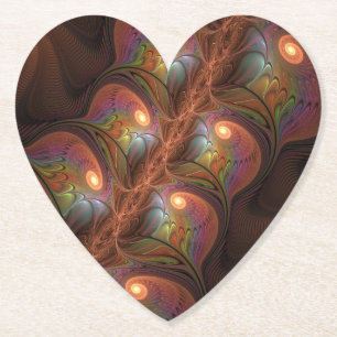 Färgfull fluorescerande Abstrakt Trippy Brown Frac Underlägg Papper