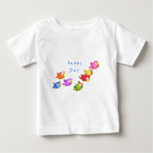 Färgfull flytande Sparrows Baby T-Shirt-Anpassning T Shirt