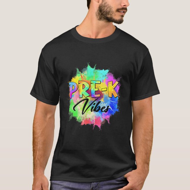 Färgfull förk-Vibes-lärare Student tillbaka till s T Shirt (Framsida)