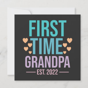 Färgfull första gången Grandpa 2022-citat: Spara Datumet
