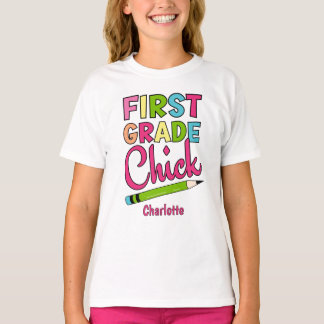 Färgfull första Klass-Chicken Back to school T Shirt