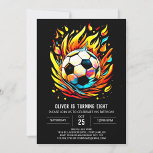Färgfull fotboll i Boll Inbjudningar