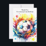 Färgfull fotbolls-Kids Watercolor Birthday Tack Kort<br><div class="desc">Jag vill uttrycka min tacksamhet till vår färgstarka fotbollsspelare Kids Watercolor Birthday Tack ditt kort, ett tankeväckande sätt att tacka dina gäster för att de gått med i den fotbollstematiska roligten. Med dynamiska vattenfärgsillustrationer av fotbollsspelare och fotbollar fångar det här tackkortet andan av lagarbete och kamaraderie. Våra tackkort är tryckta...</div>